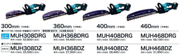 マキタ MUH308Dシリーズ 充電式ヘッジトリマを発売、18Vブラシレス