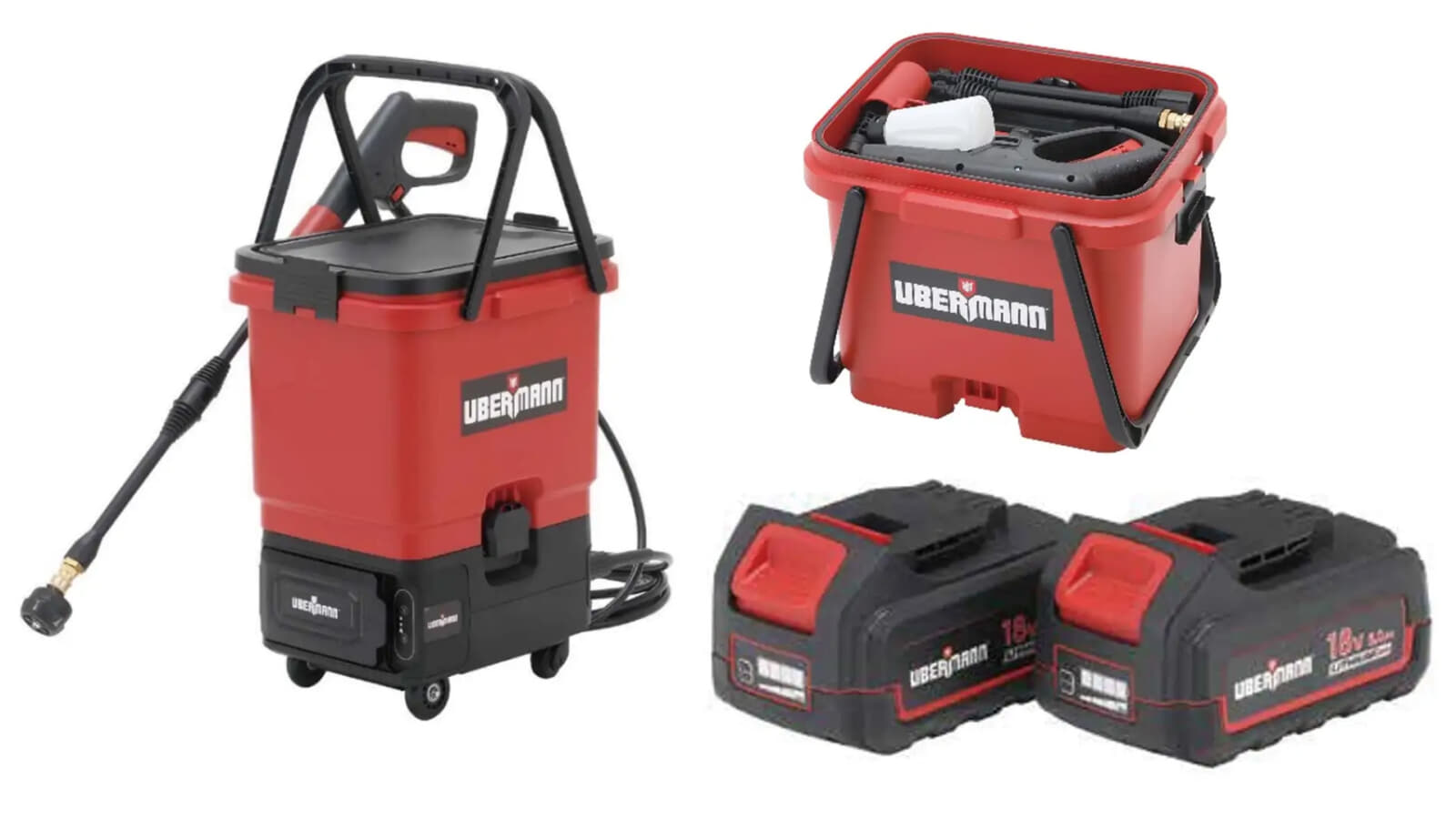 UBERMANN 36V（18V×2）充電式ハンディ高圧洗浄機タンクセット UB18VHWMBS09