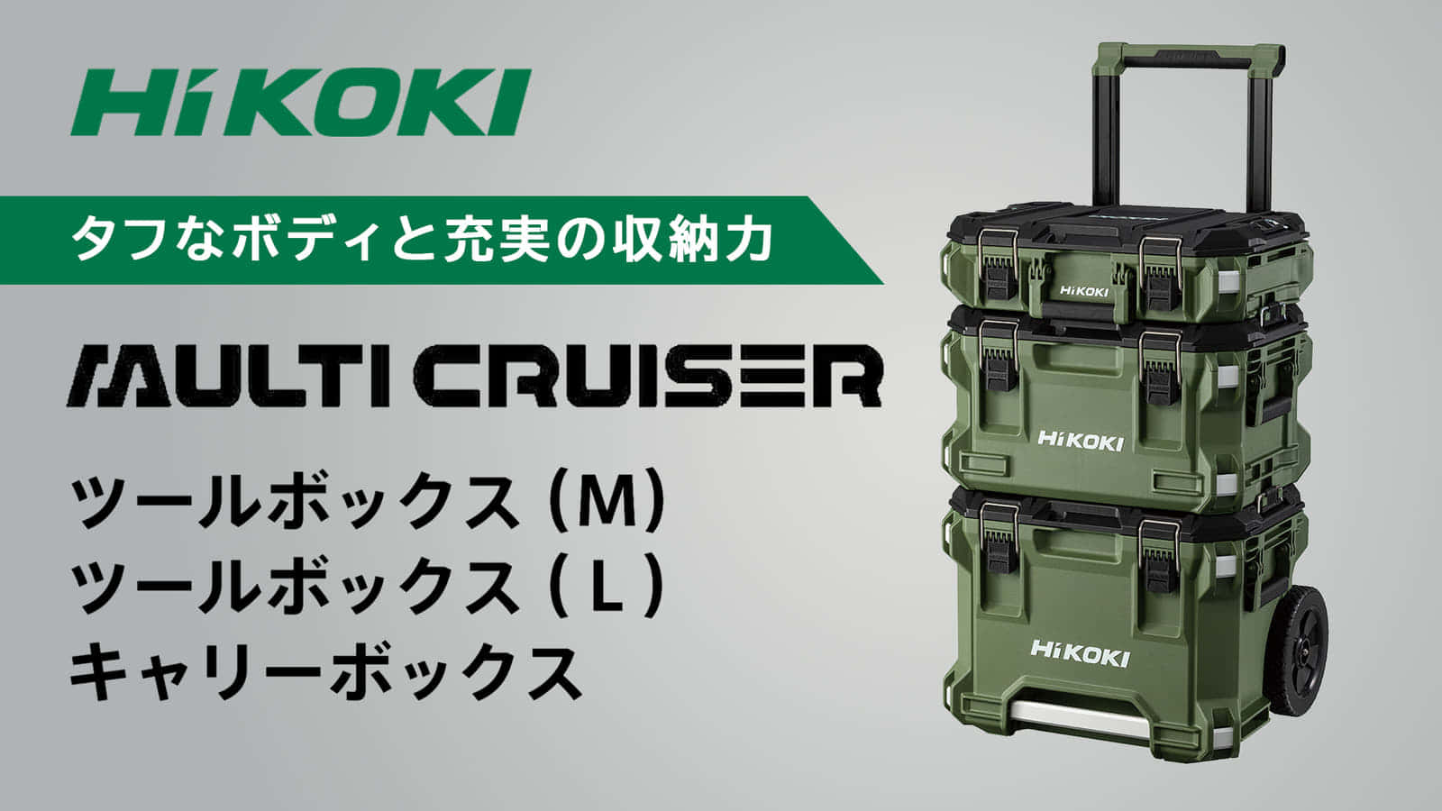 HiKOKI MULTI CRUISER（マルチクルーザー）を発売、タフボディと充実の収納力ケース