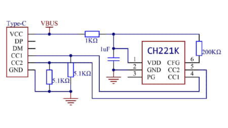 USB PDコントローラIC CH221Kを使う、USB Type-Cコネクタから任意の電圧を取り出す方法